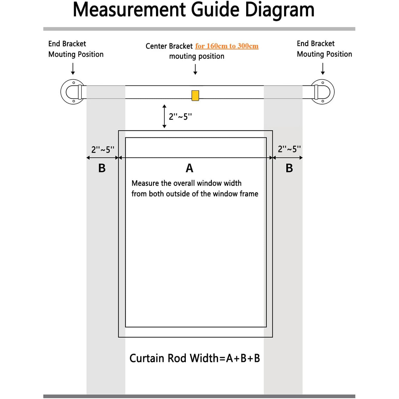 White Extendable Curtain Pole 120-300cm with Metal Ball Finials, 19mm Diameter