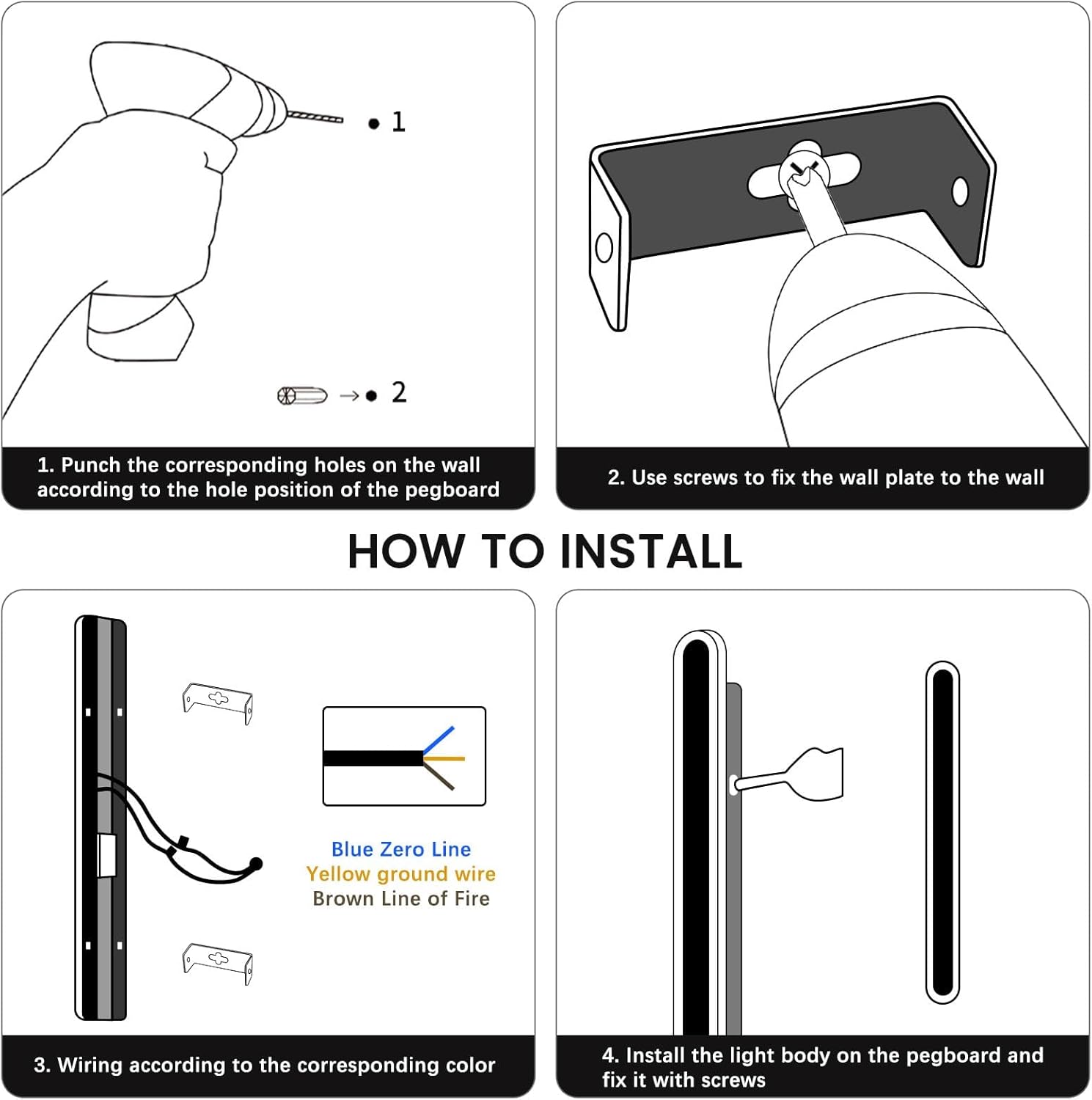 Mikeru 80CM IP65 31W Outdoor Wall Light, Warm White 3000K, Oval Wall Mount