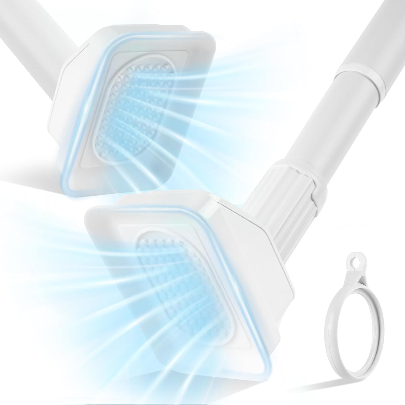 Telescopic Shower Curtain Rod, 120-200cm, No-Drill, Suction Cups, White - Massive Discounts