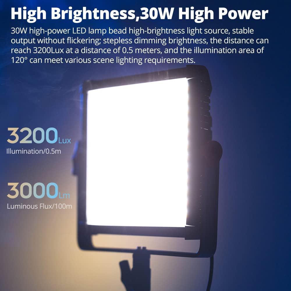 AMBITFUL 1-Pack RGB LED Video Light Kit w/ APP Control, Softbox, CRI 97+