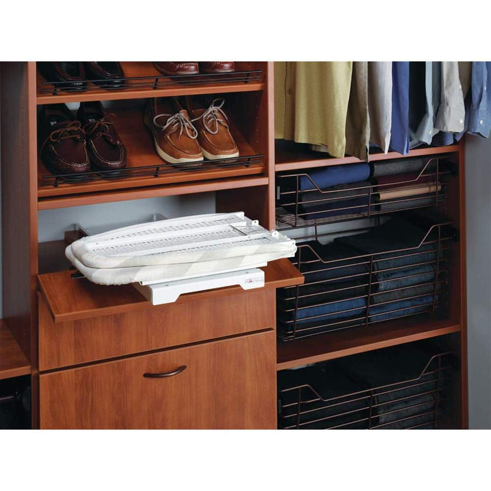 Pull-Out Ironing Board 180° Rotatable Heat-Resistant Cover 95.6x30cm Nisorpa