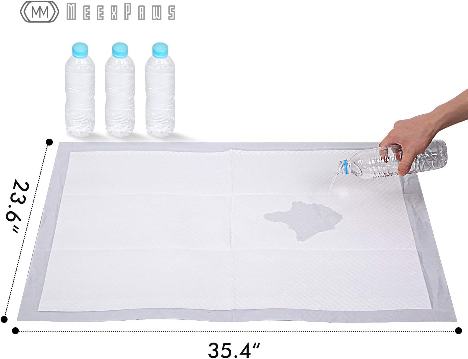 MEEXPAWS 2 x Dog Artificial Grass Pee Pads for Dogs, Rapid Drainage, XL 45x34''