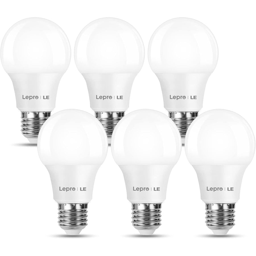 Lepro E27 6 Pcs LED Bulbs 60W Equivalent, 8.5W 806lm Warm White, Non-Dimmable