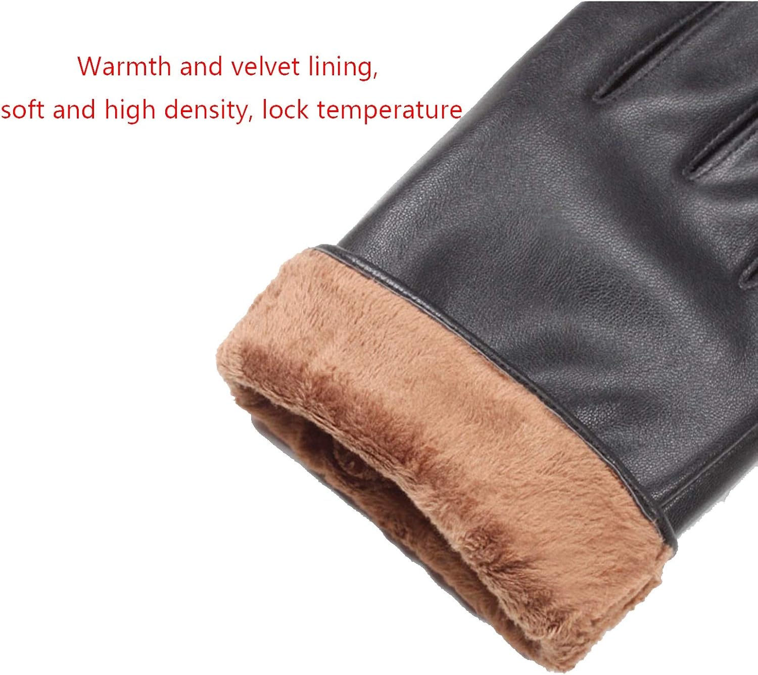 YISEVEN Men's Leather Winter Gloves, Warm, Touchscreen, Windproof, Casual, M