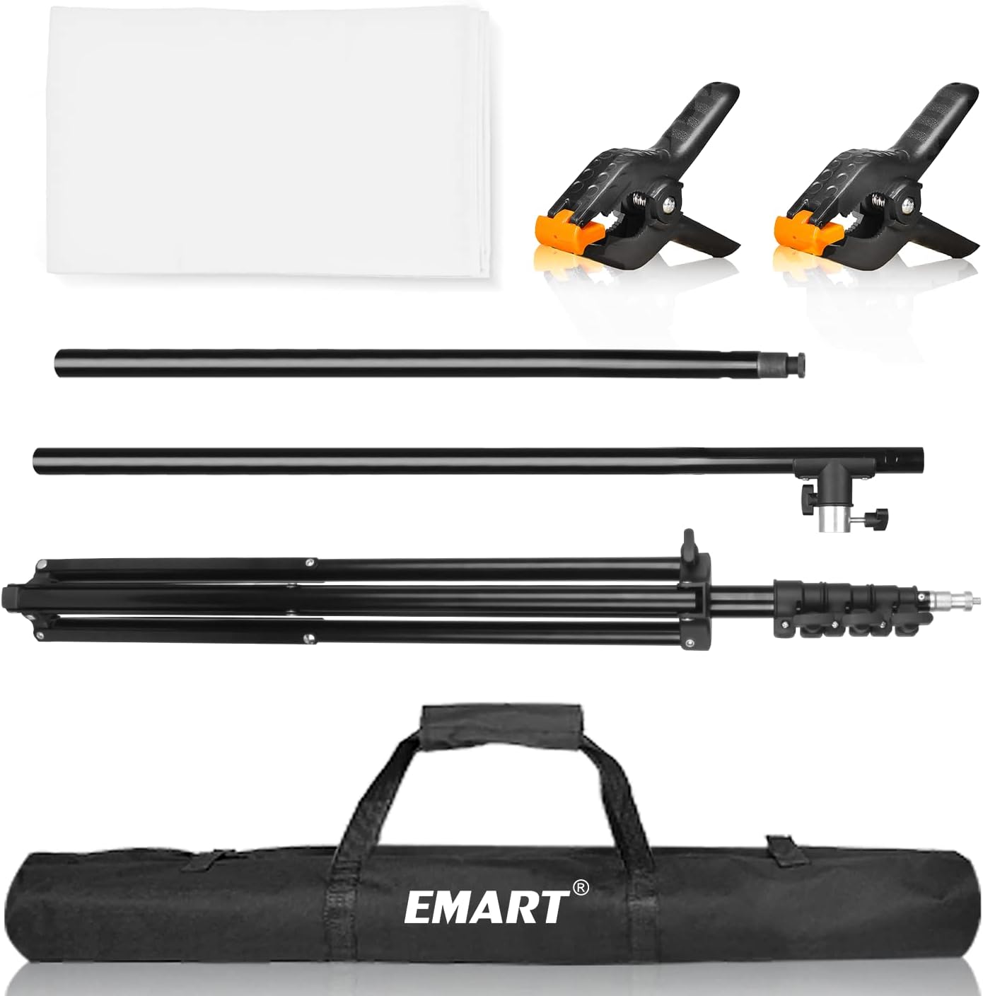 White Photography Backdrop 1.5x2m with T-Stand 1.5x2.6m Studio Kit EMART