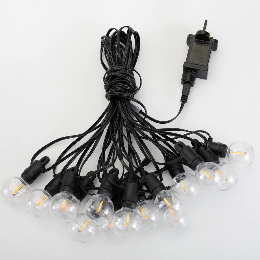 57FT LED Outdoor String Lights Waterproof with 25 Shatterproof Globe Bulbs