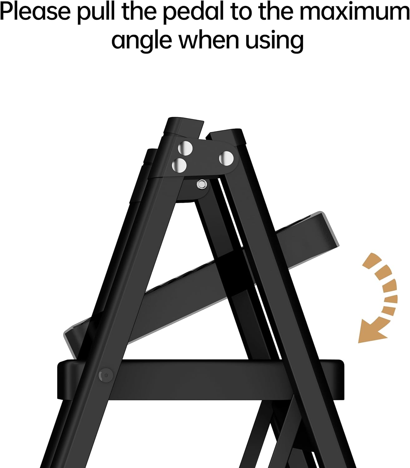 Folding Ladder 4-Step 270KG Capacity Anti-Slip Wide Treads Black JOISCOPE