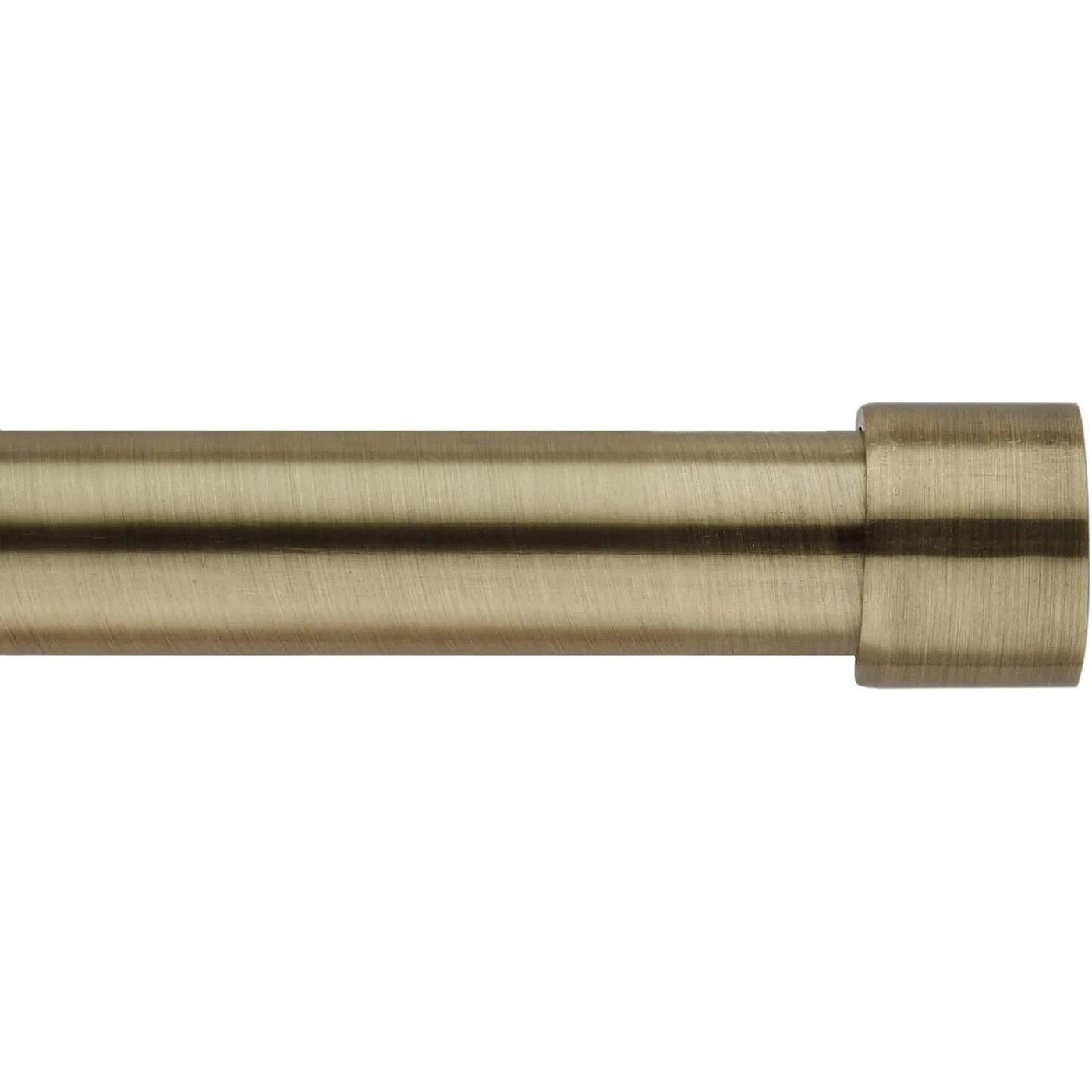 70-120cm Extendable Curtain Pole Set with End Cap Finials, ANTIQUE BRASS - Massive Discounts
