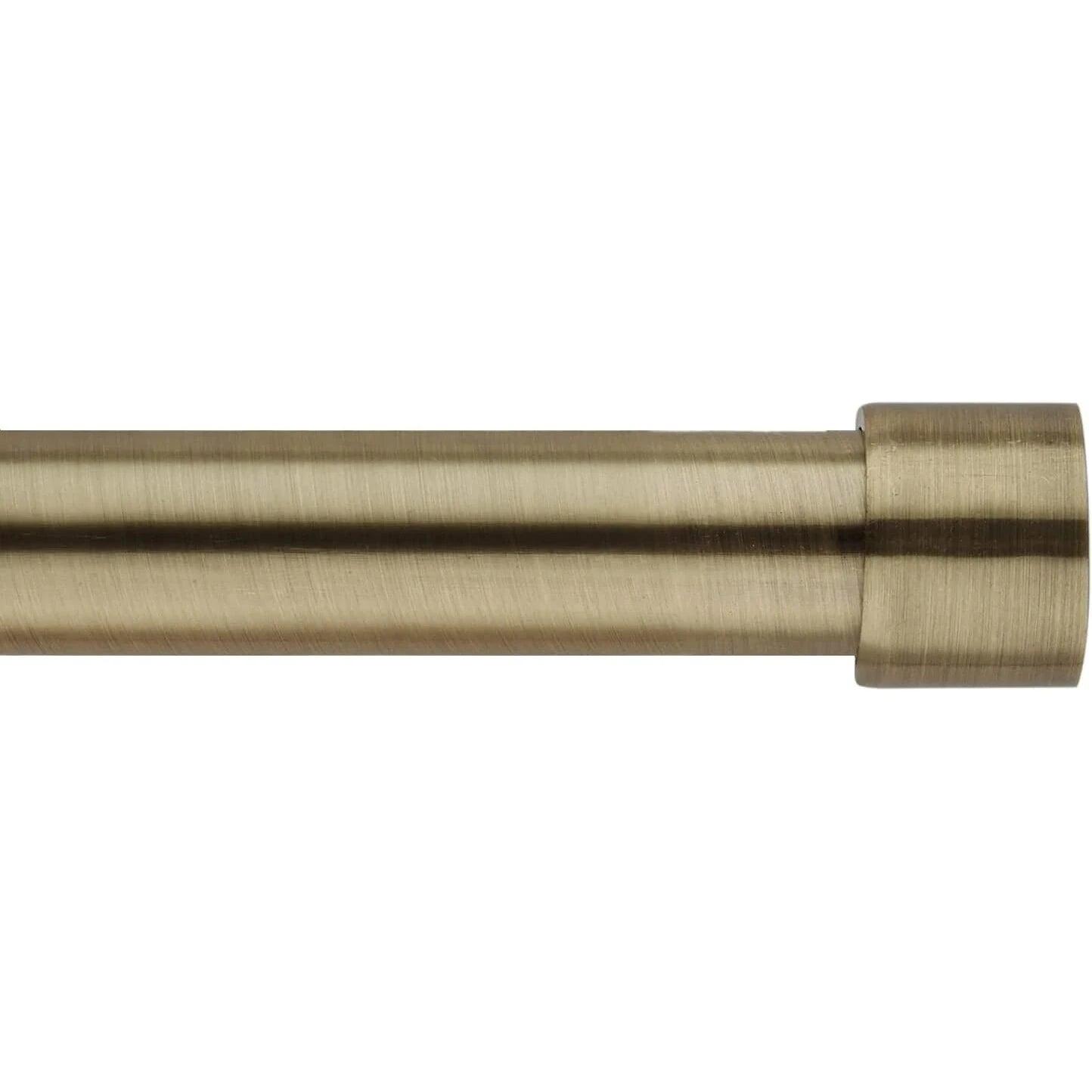 70-120cm Extendable Curtain Pole Set with End Cap Finials, ANTIQUE BRASS - Massive Discounts