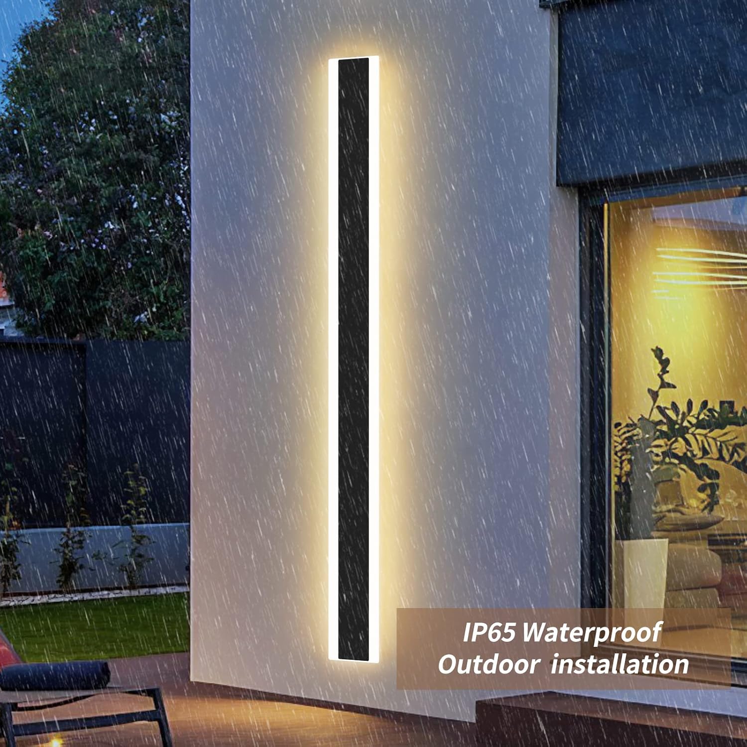 Mikeru 80CM 31W LED Wall Light, Warm White 3000K, Modern Acrylic for Outdoor