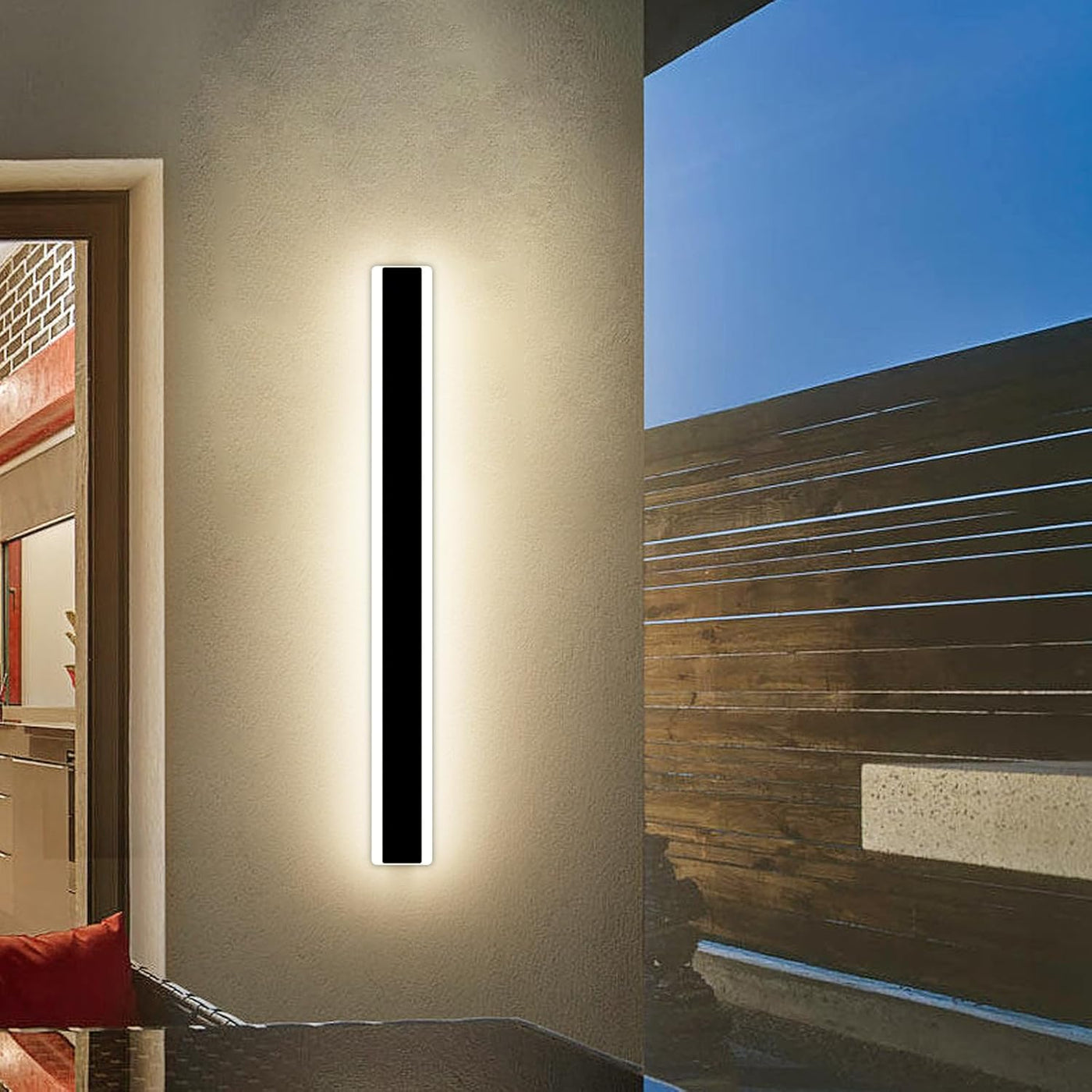 Mikeru 80CM LED Outdoor Modern Strip Wall Light, 3000k/4500k/6000k, 31W, IP65