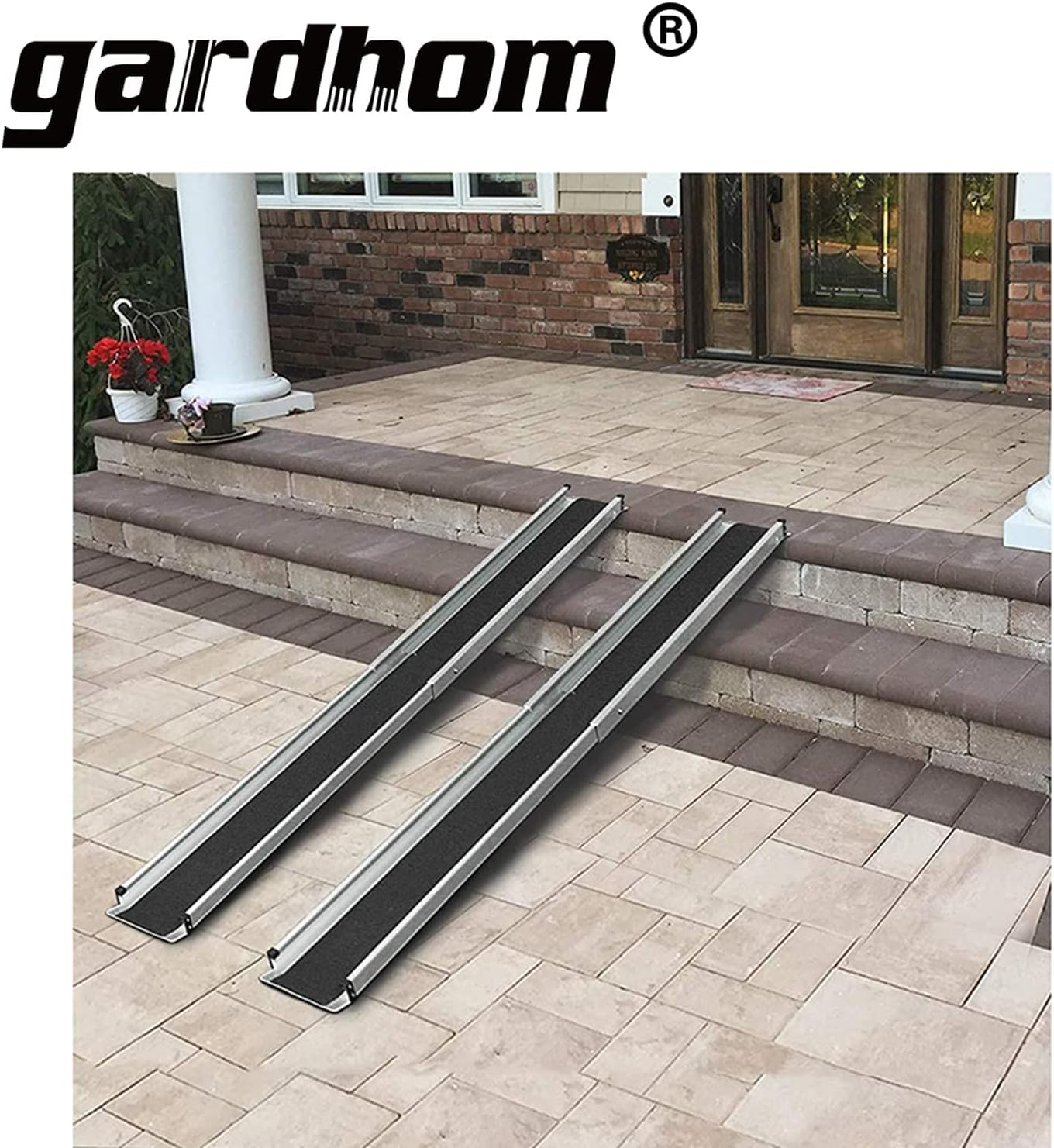 Telescopic Wheelchair Ramps Gardhom 2PCS 5FT 272KG Capacity