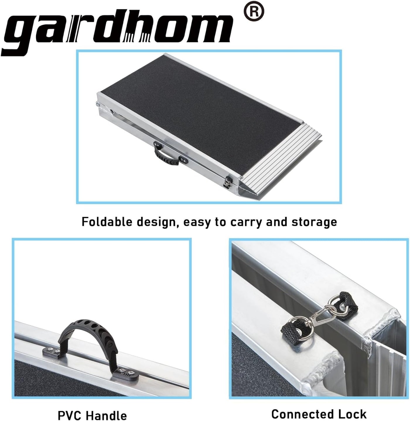 Gardhom 183x38cm Aluminum Dog Car Ramp, Anti-Slip 180KG Capacity for Cars & SUVs