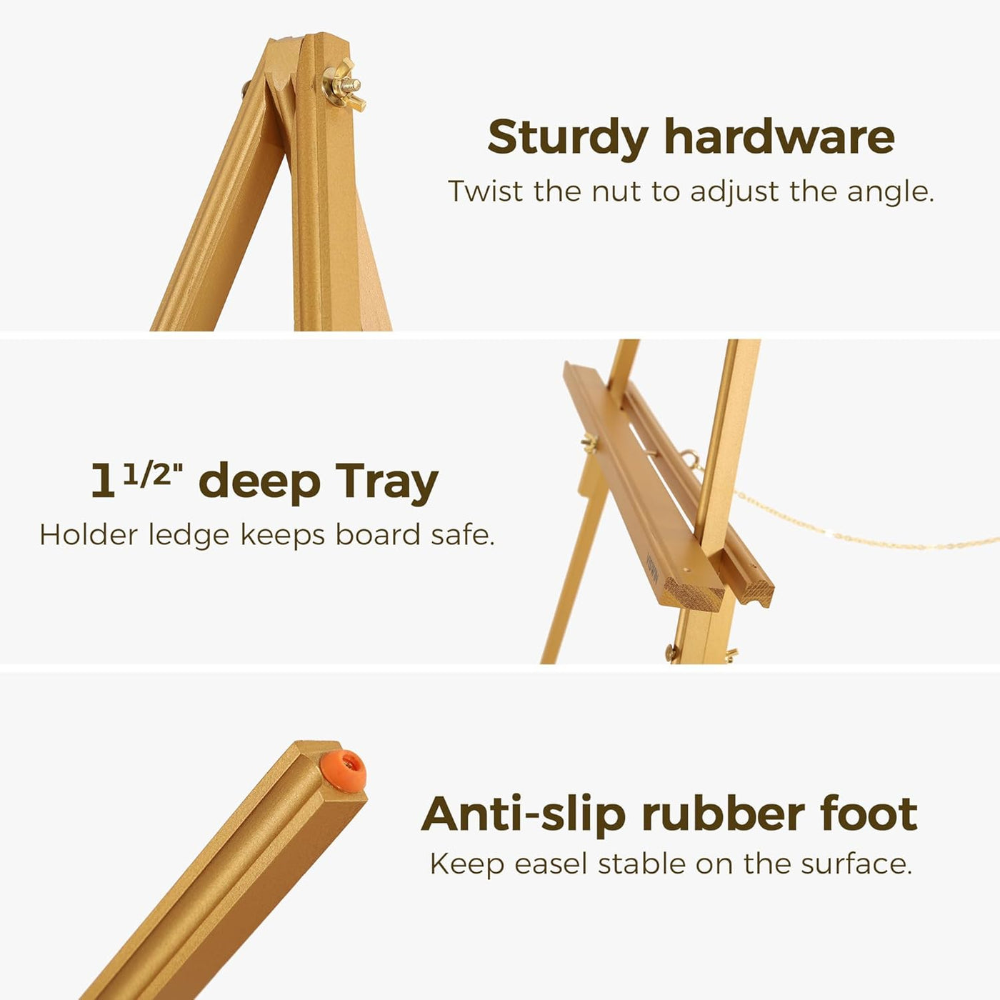 VISWIN 3 Pcs 160cm Wooden Tripod Easel Stand for Wedding Signs Posters Painting