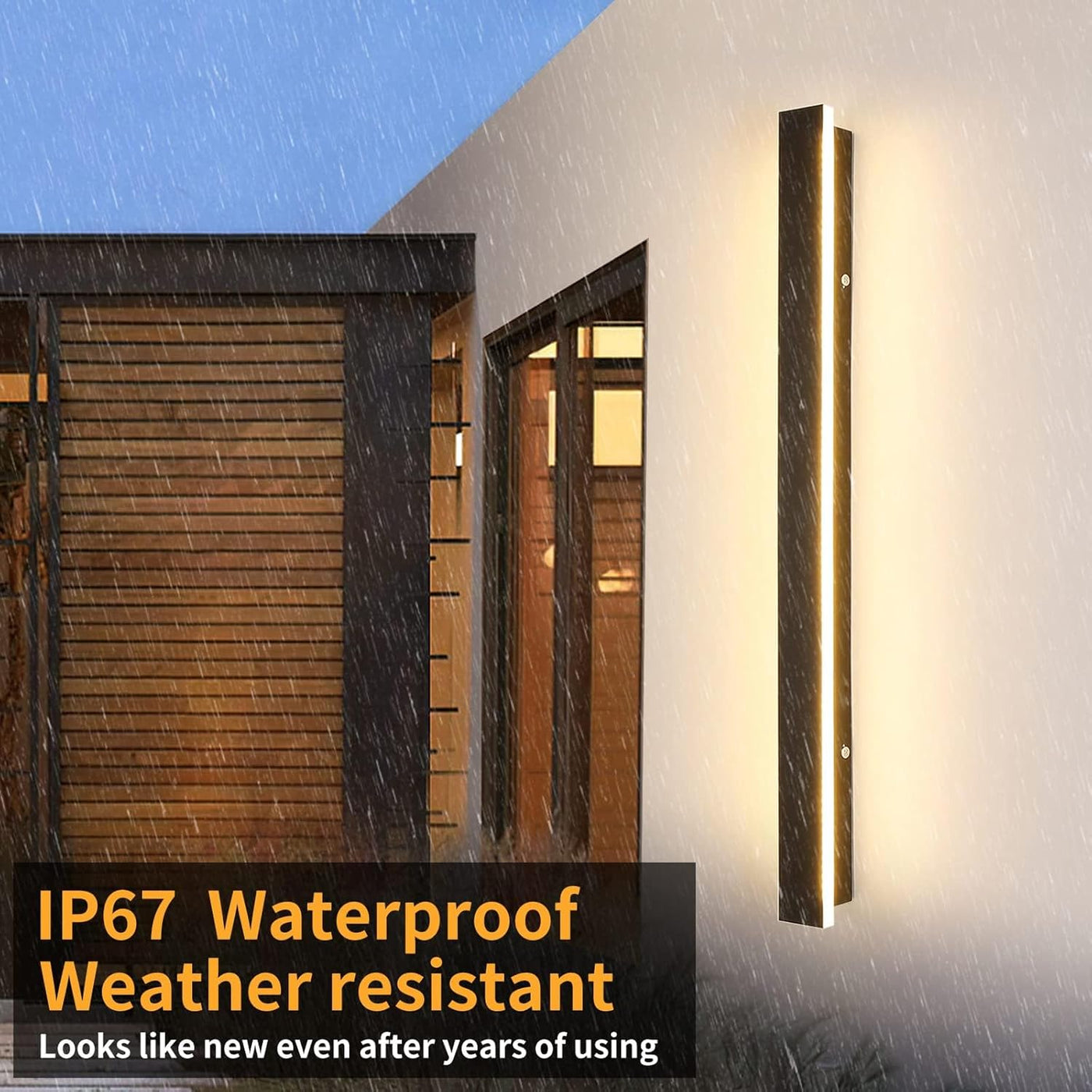 Mikeru 80CM LED Outdoor Wall Light, 3 Color 3000K/4500K/6000K, Rainproof