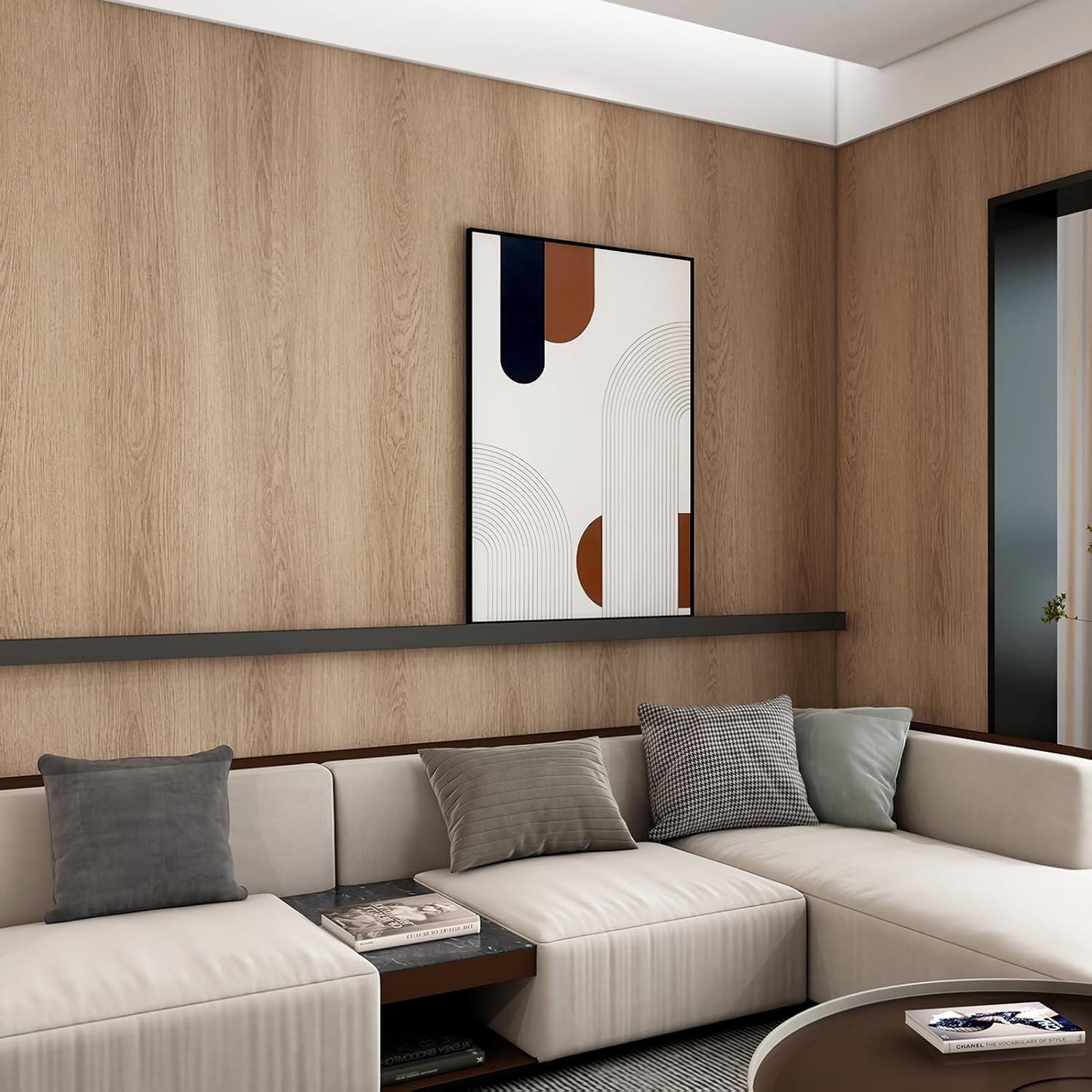 Wallpaper Self Adhesive Wood Effect Vinyl 31.5x157in WMatte Waterproof - Massive Discounts