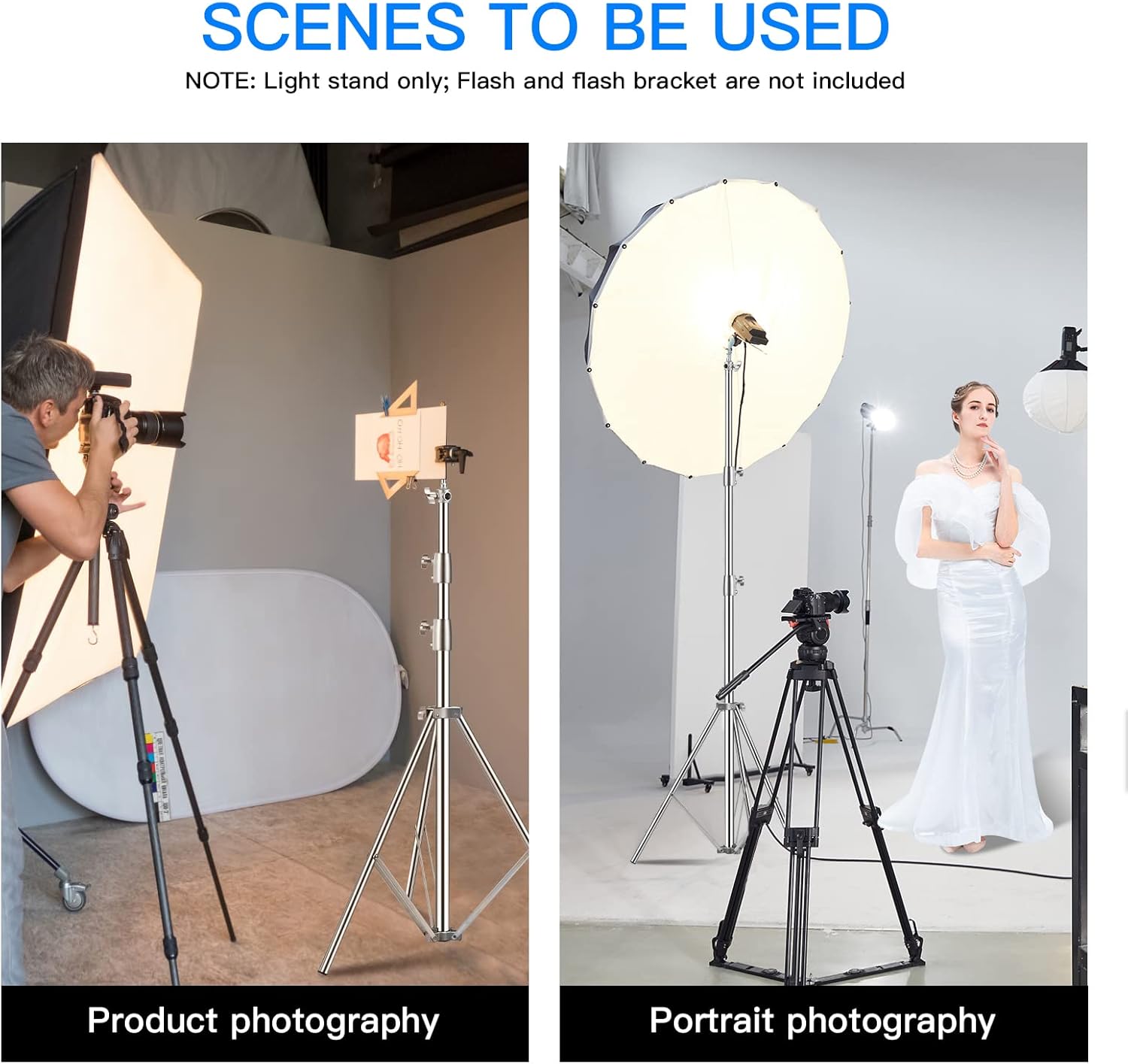 Stainless Steel Light Stand 2.8m Heavy Duty Tripod with Adapter Photography SUPON