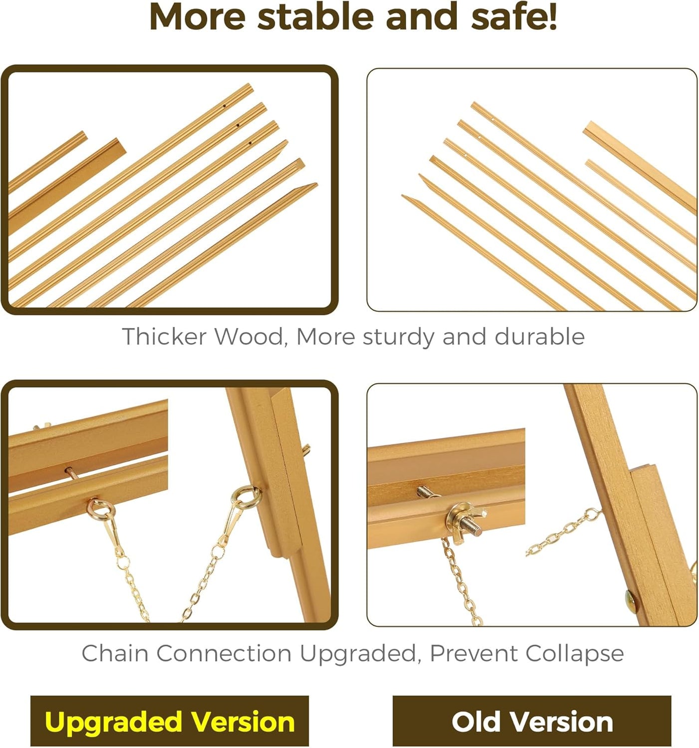VISWIN 3 Pcs 160cm Wooden Tripod Easel Stand for Wedding Signs Posters Painting