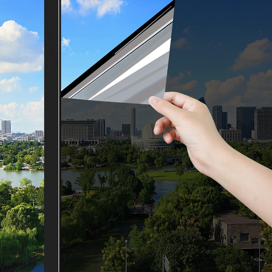 ConCus-T One Way Window Film 60x300cm UV Blocker Solar Tint Black Silver - Massive Discounts