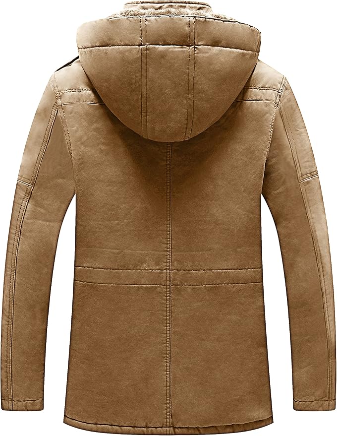 Brown hooded jacket on a white background