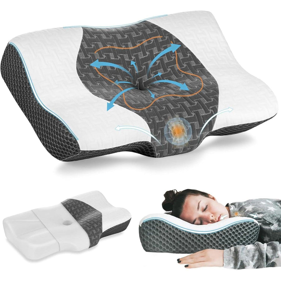 Elviros Cervical Memory Foam Pillow Orthopedic 58x36x13cm Back Sleeper - Massive Discounts