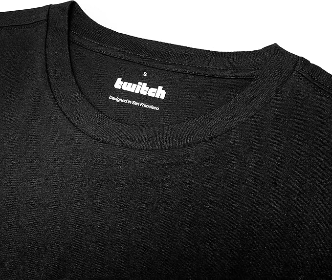 TWITCH Graphic T-Shirt, Regular Fit, 100% Cotton, Black