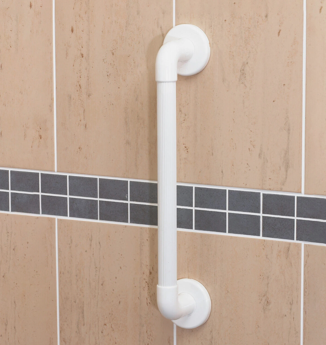 Straight Fluted Rail Grab Bar Bathroom Safety Support Croydex 11.8 INCH/30 cm White