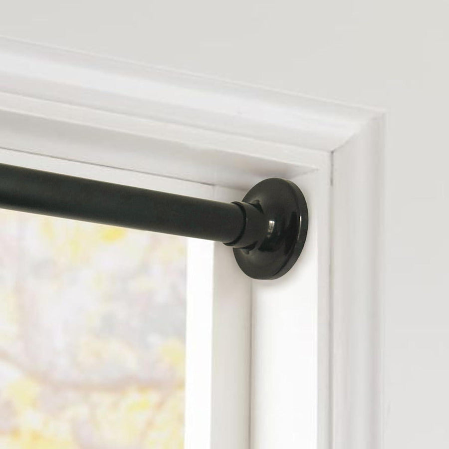 Shower Curtain Rail Extendable Φ32mm Stainless Steel, Black - Massive Discounts