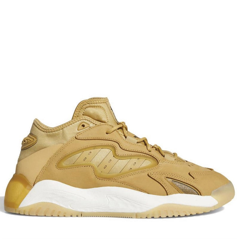 Adidas Men's Originals Streetball II Trainers in beige color, featuring a mid-top design with lace-up closure and suede details.