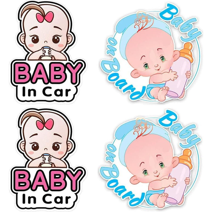 4 Packs Stickers Baby on Board /Baby in Car Window, Reflective Waterproof - Massive Discounts