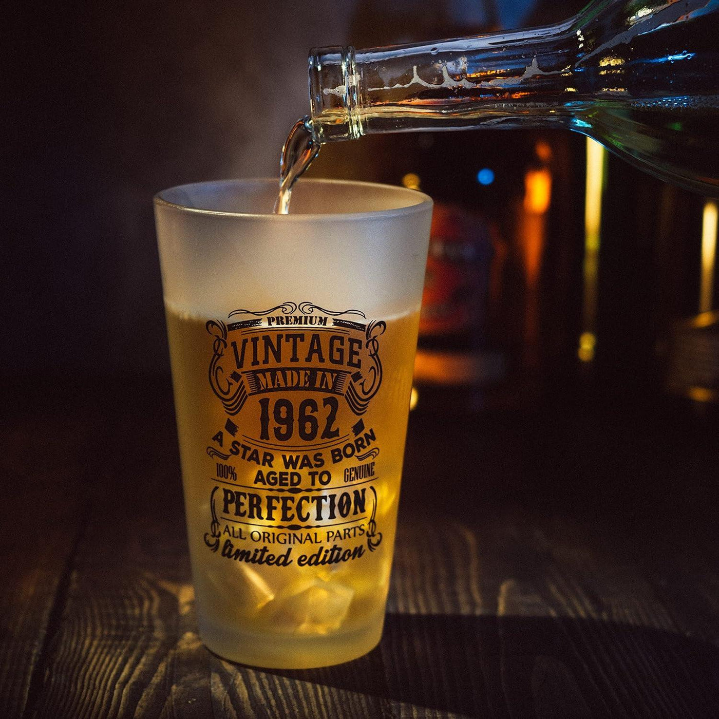 Beer Vintage Glass 1962, 1972, 1992 480ml/16 oz capacity Pint Glasses Premium - Massive Discounts