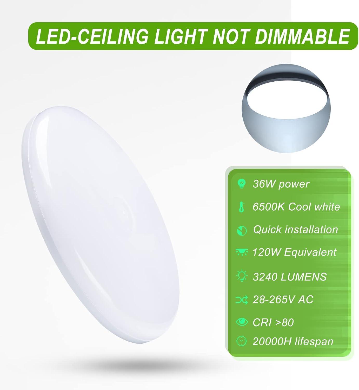 Ceiling Light Ultra Slim 36W 3240LM LED Cold Light Ø23cm Indoor - Massive Discounts