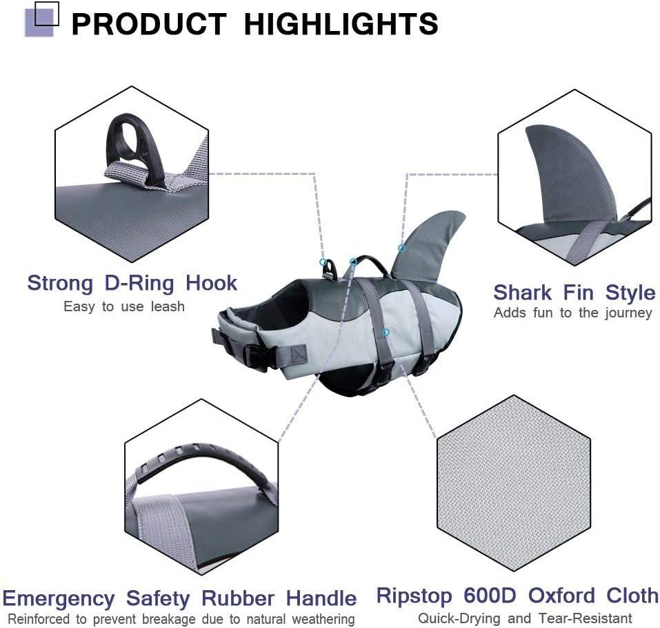 Dog Life Jacket Floatation, Pet Life Vest Shark Costume Size L - Massive Discounts