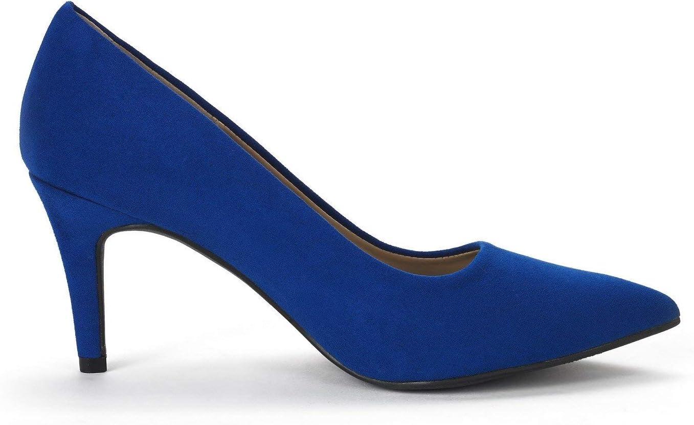 Stiletto Mid Heels Pointed Closed DREAM PAIRS (UK 5.5) Women's Slip On Low - Massive Discounts