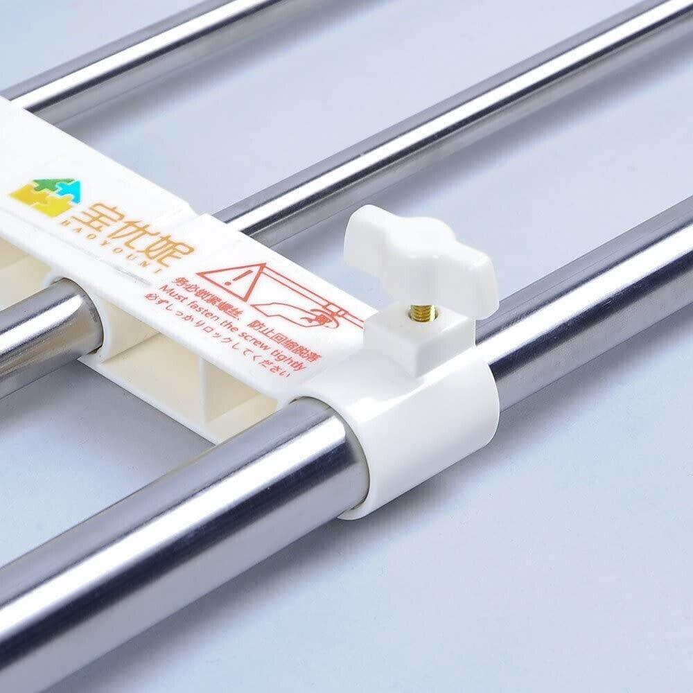 Extendable Closet Shelf Rod Clothes Hanger Organizer Heavy Duty Metal 45-70CM - Massive Discounts