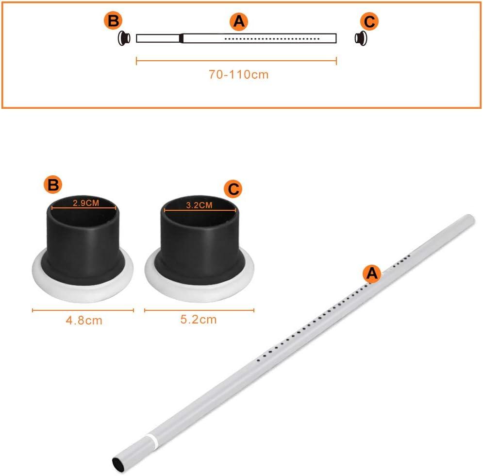 Extendable Shower Curtain Rod No Drilling 70-110CM White Adjustable - Massive Discounts