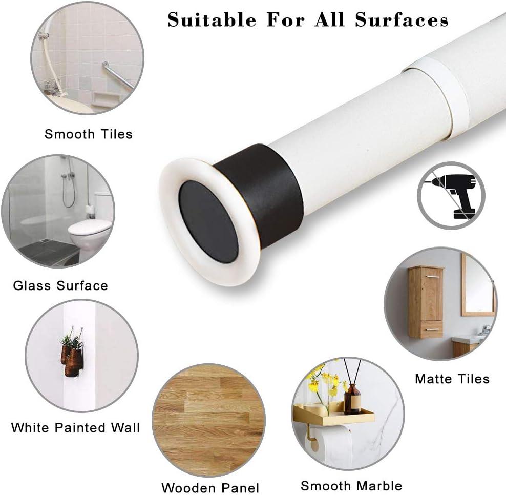 Extendable Shower Curtain Rod No Drilling 70-110CM White Adjustable - Massive Discounts