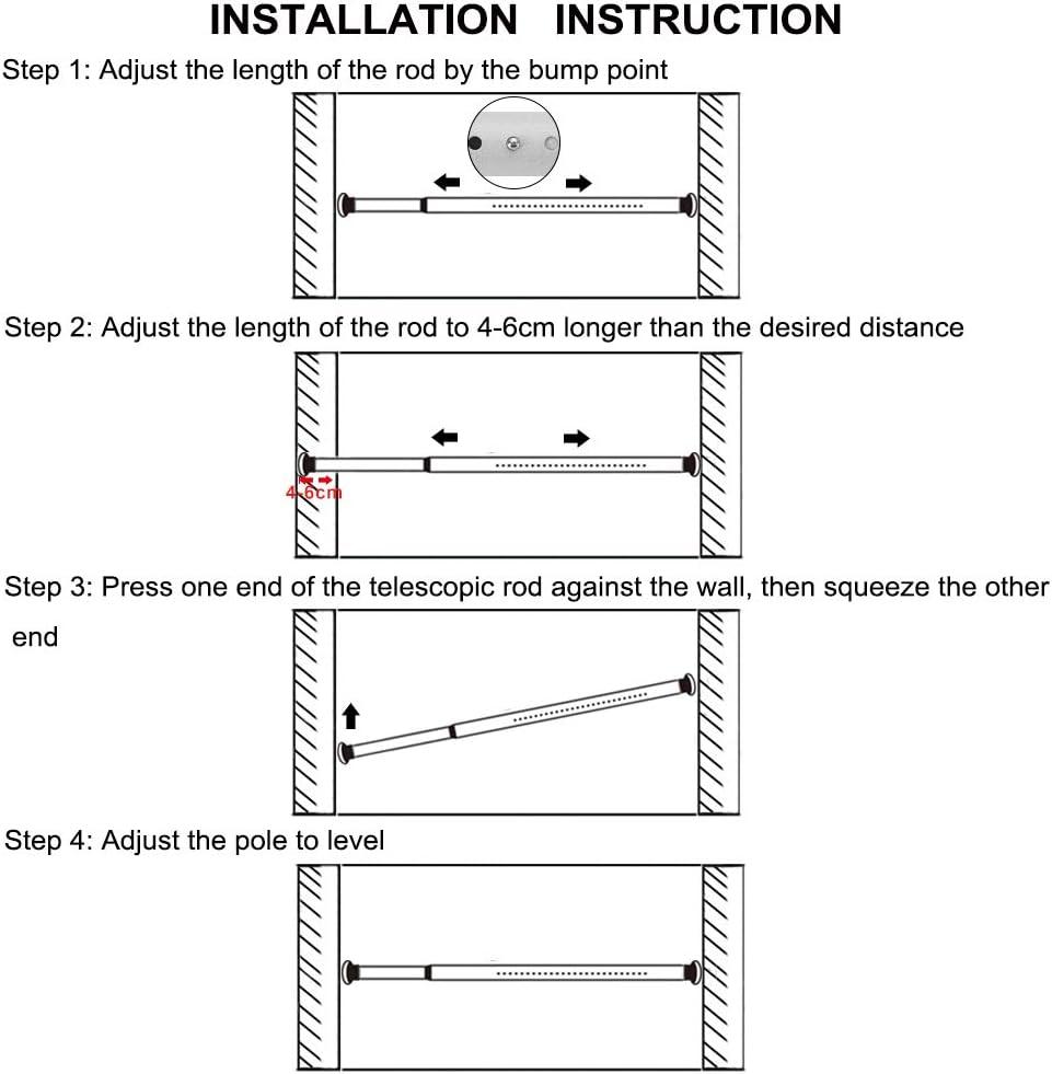 Extendable Shower Curtain Rod No Drilling 70-110CM White Adjustable - Massive Discounts