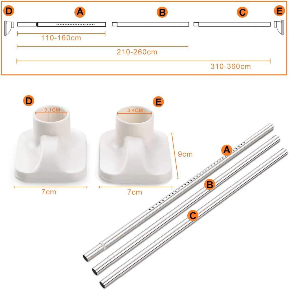 Extendable Shower Curtain Rod No Drilling, Telescopic 310-360 CM - Massive Discounts