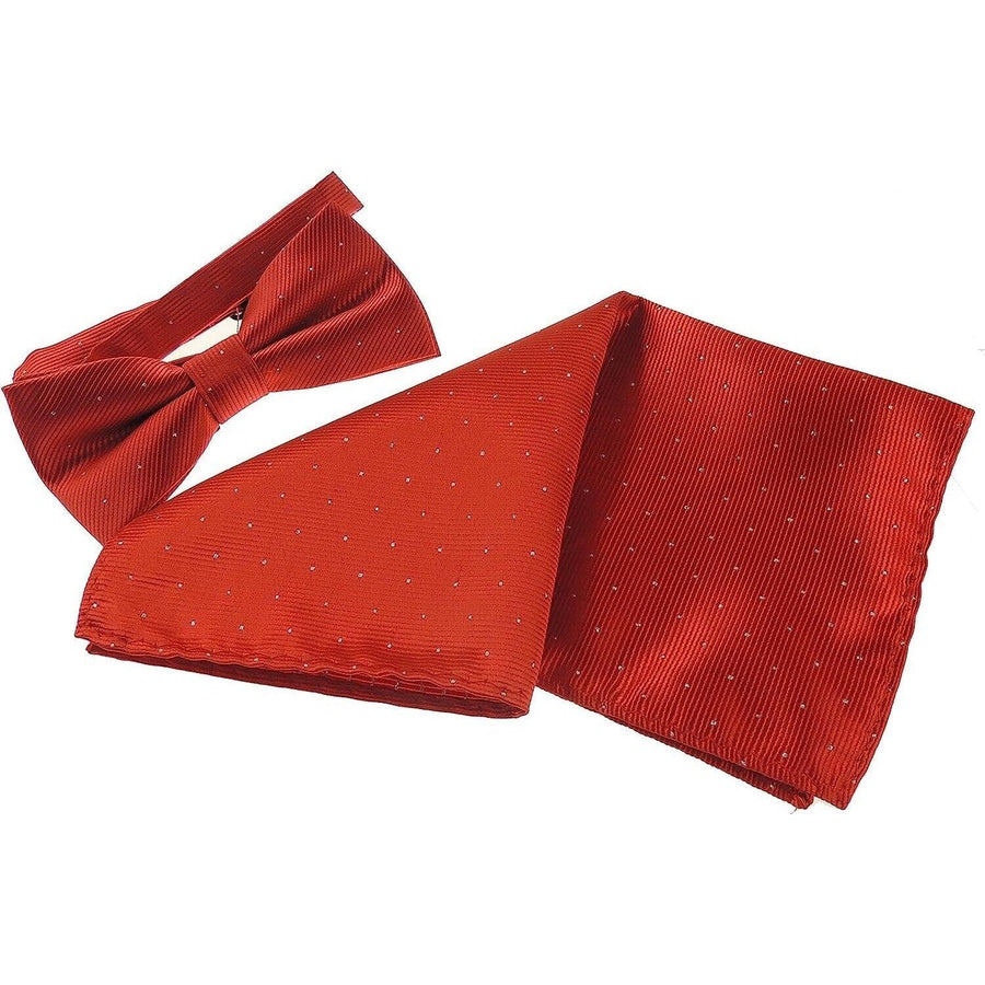Set Bow Tie and Pocket Square Men's Evening/ Wedding/ Groom Fine Silver Glitter - Massive Discounts