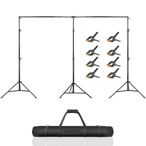 EMART 10x20 ft Adjustable Heavy Duty Backdrop Stand Kit w/ 3 Stands and 5 Clamps