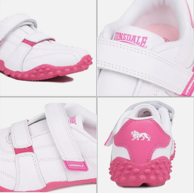 Lonsdale Fulham Trainers Child in Pink, Size UK 2 / EU 34