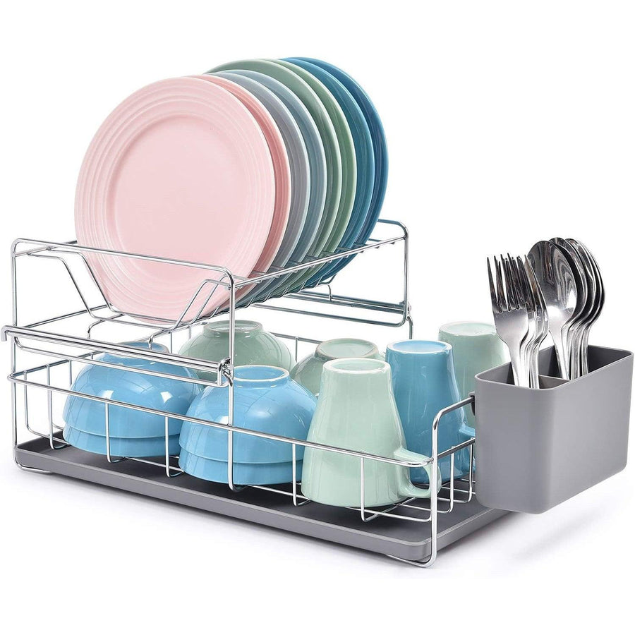 KINGRACK 2 Tier Dish Drainer Rack For Kitchen, 20H x 42L x 25W CM - Massive Discounts