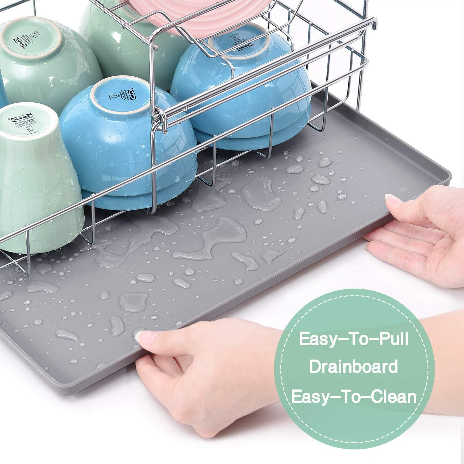 KINGRACK 2 Tier Dish Drainer Rack For Kitchen, 20H x 42L x 25W CM - Massive Discounts