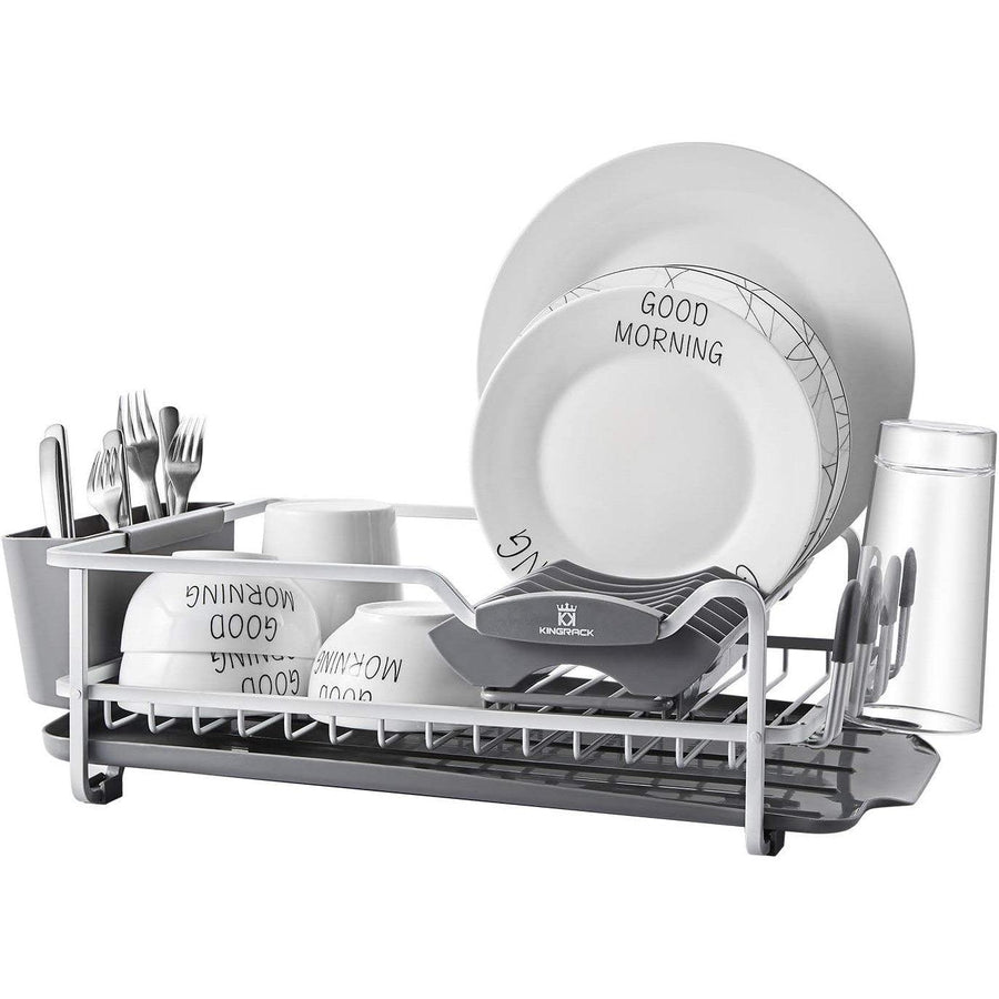 Kingrack Dish Drainer Aluminum frame Utensil and Cup Holder Rust Free - Massive Discounts