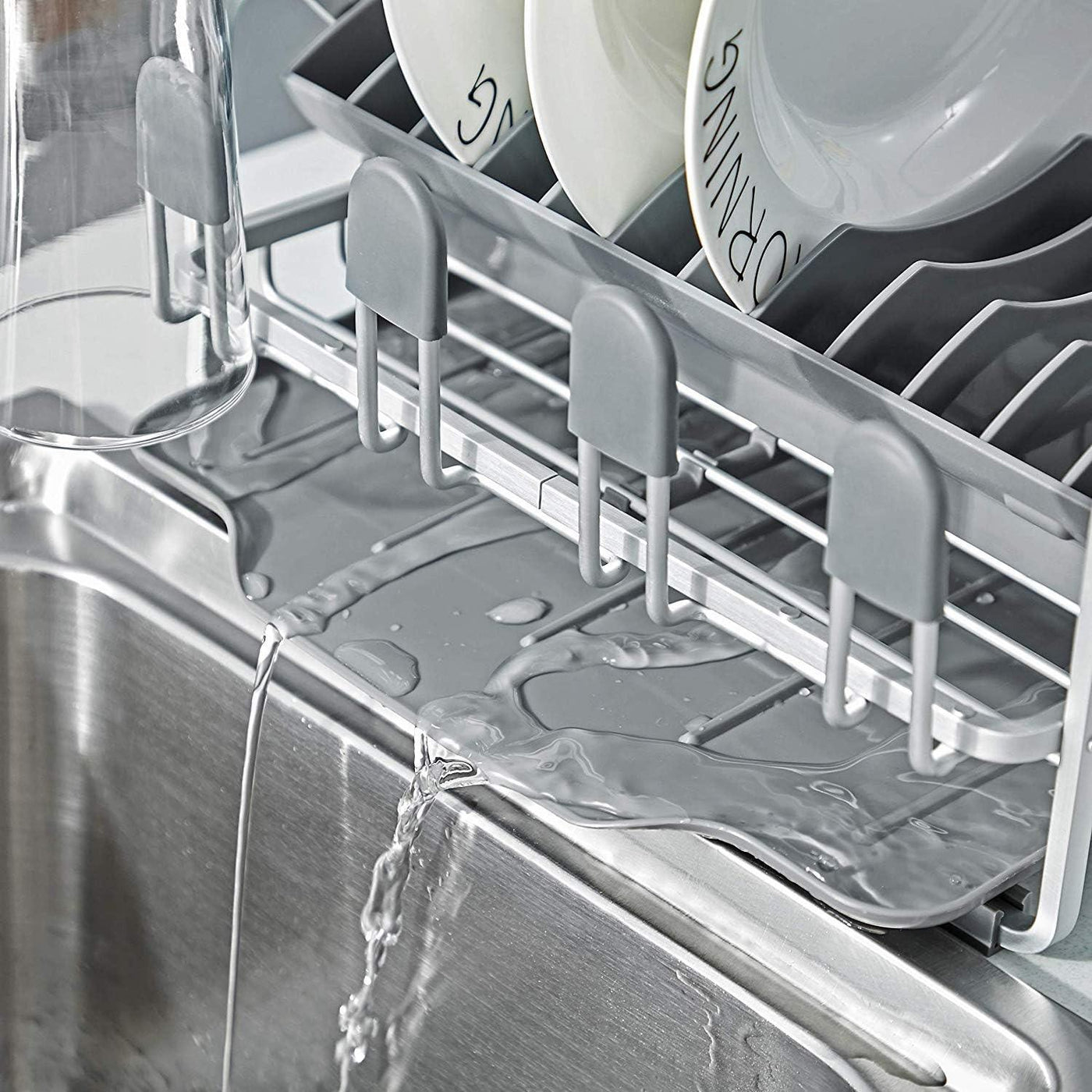 Kingrack Dish Drainer Aluminum frame Utensil and Cup Holder Rust Free - Massive Discounts