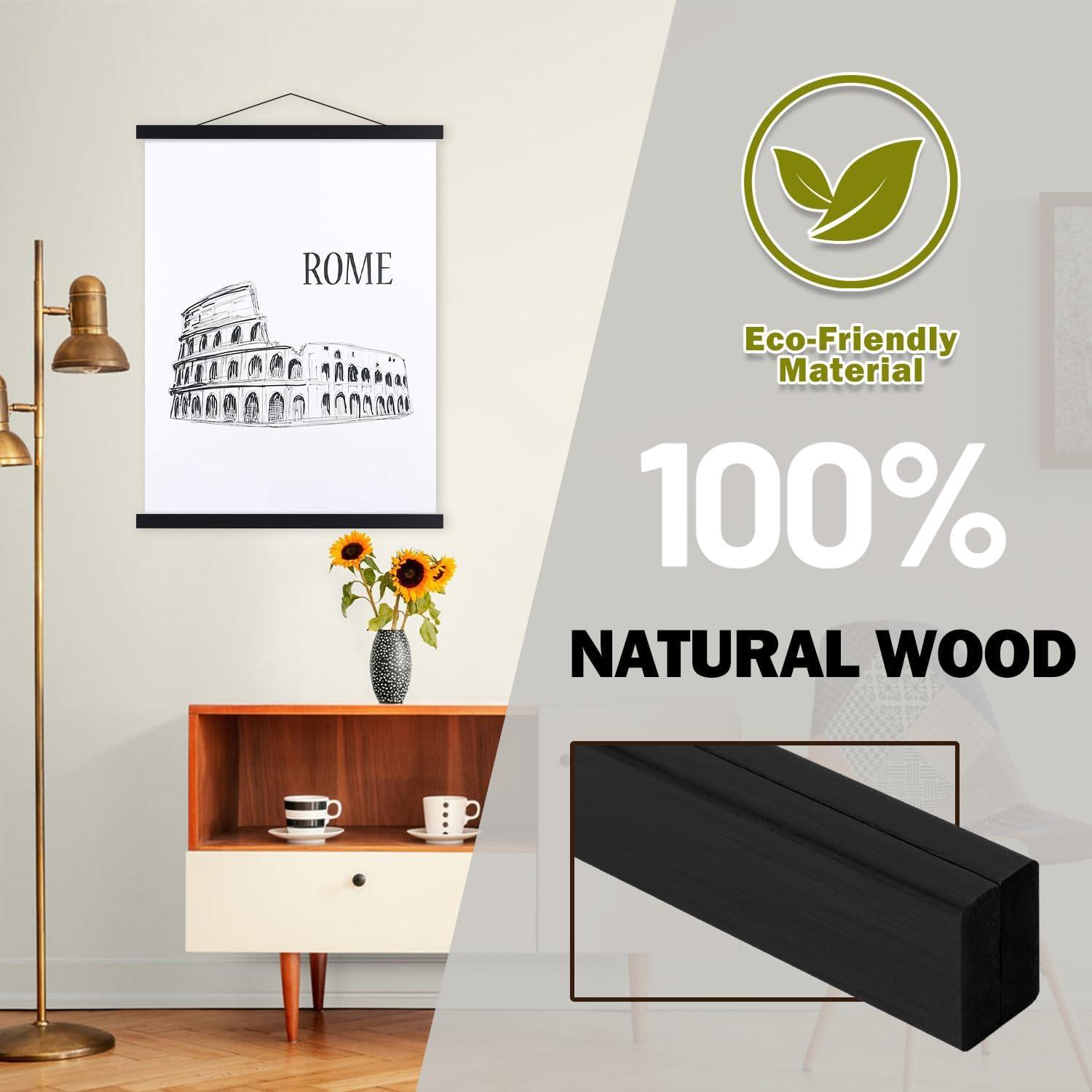 Magnetic Poster Frame: 101.6cm Black Hangers Kit for Canvas Art - Massive Discounts