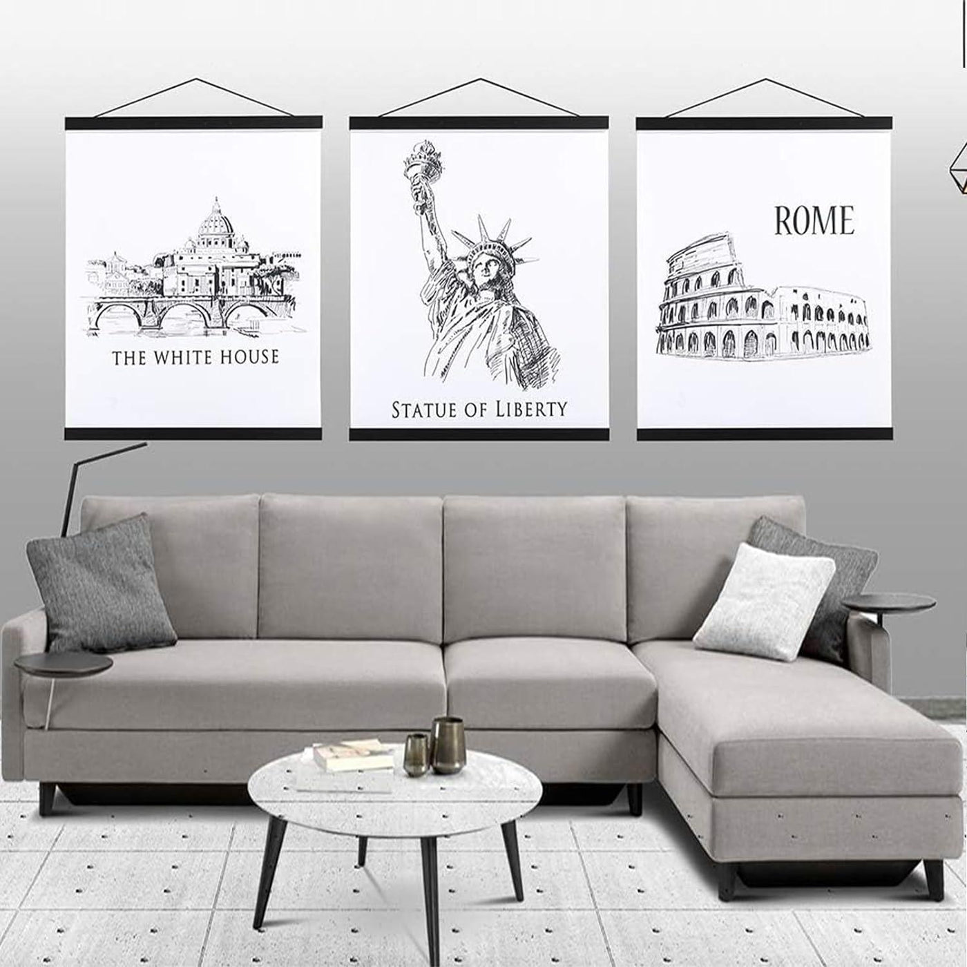 Magnetic Poster Frame: 101.6cm Black Hangers Kit for Canvas Art - Massive Discounts