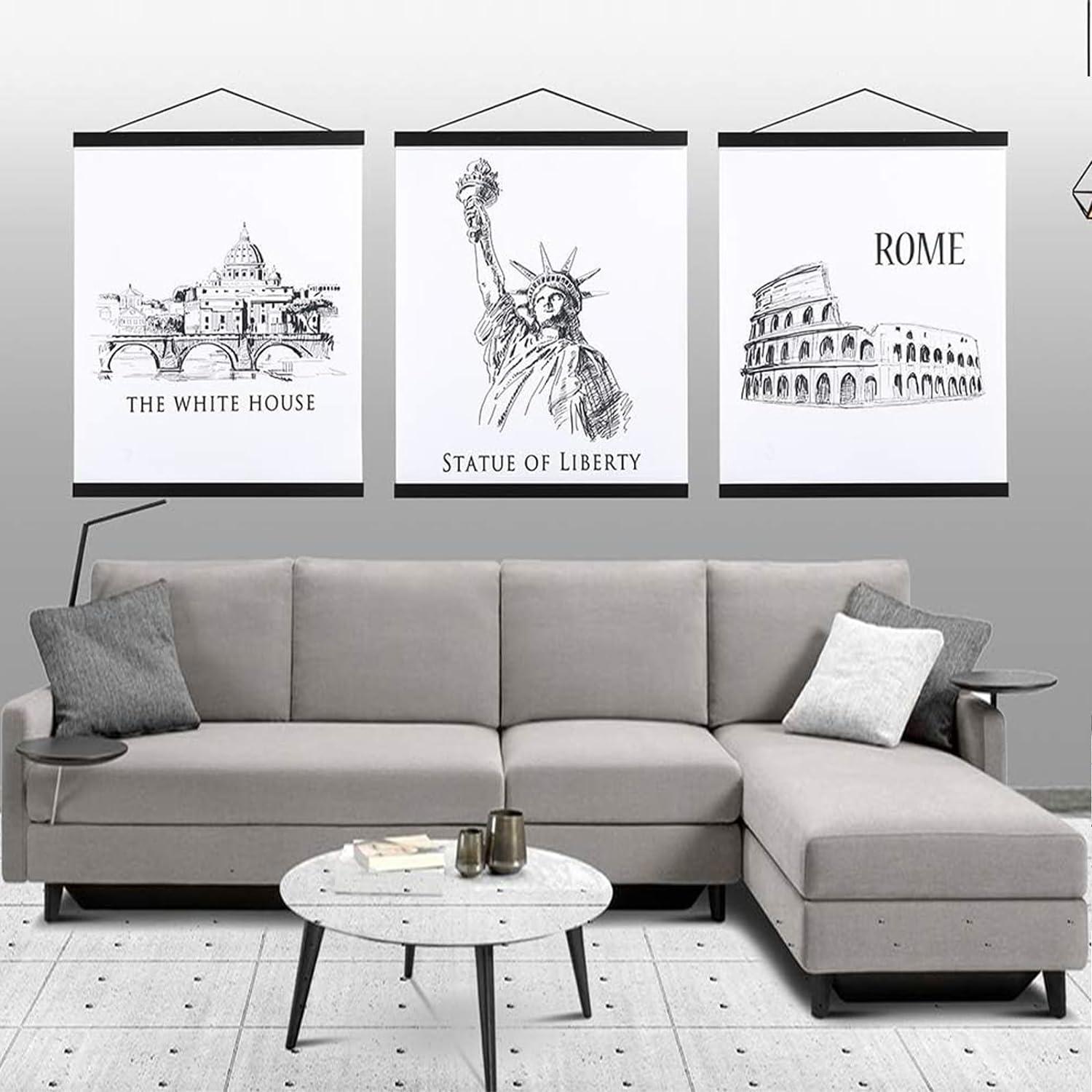 Magnetic Poster Frame: 101.6cm Black Hangers Kit for Canvas Art - Massive Discounts