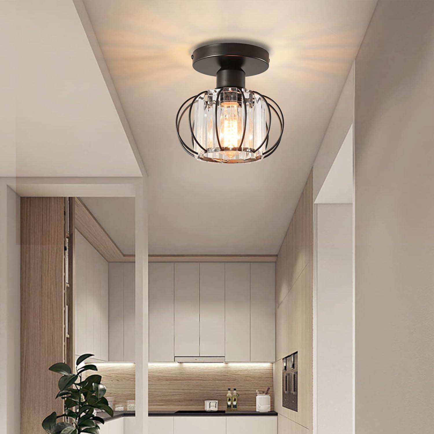 Minimalist Crystal Ceiling Light Chandeliers E27 Vintage/Retro 15x17cm - Massive Discounts